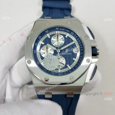 Fake Audemars Piguet Royal Oak Offshore Blue Rubber Strap Watch 44mm